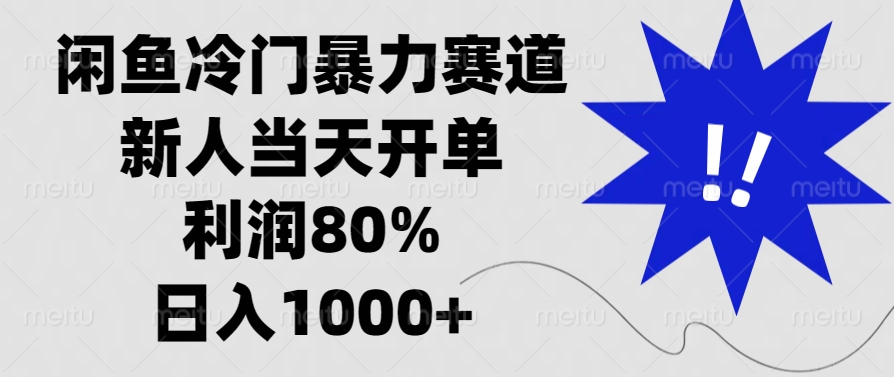 闲鱼冷门暴力赛道，新人当天开单，利润80%，日入1000+-烟花资源网