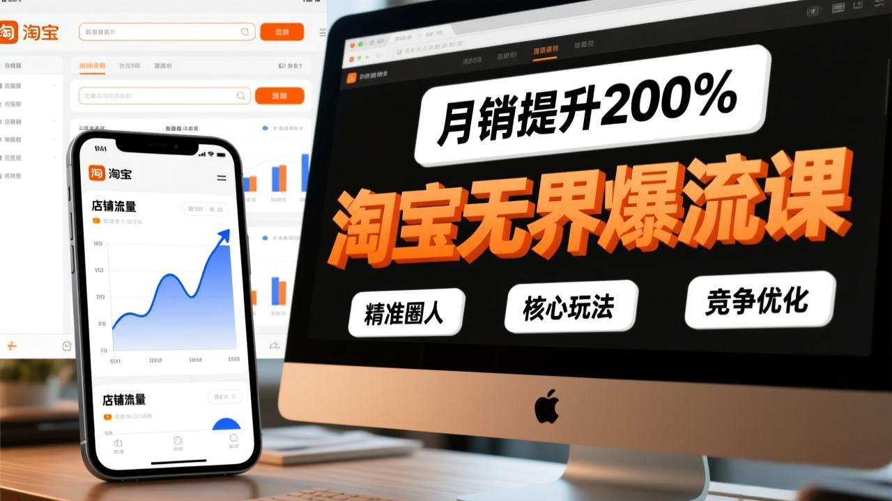 淘宝无界爆流课，精准圈人、核心玩法、竞争优化，快速引爆店铺流量，月销提升200%-烟花资源网